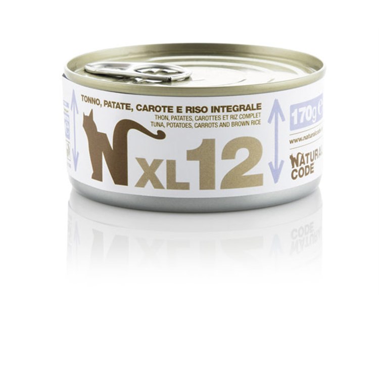 Natural Code XL 12 Tonno Patate e Carote e Riso Integrale 170 gr Per Gatti