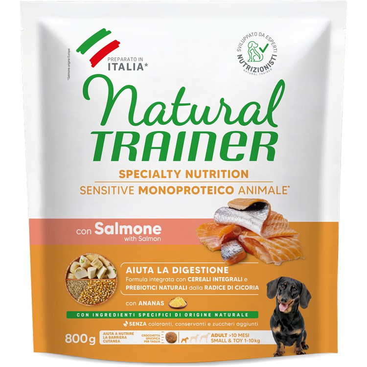 Natural Trainer Sensitive Monoproteico Adult Salmone 800 gr Per Cani