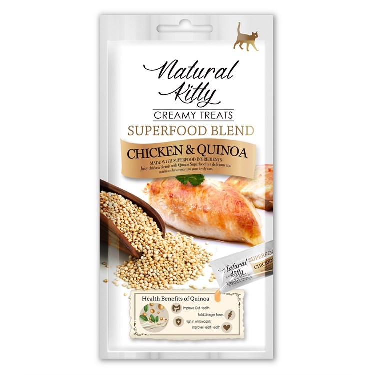 Natural kitty cremosi con pollo e quinoa 4x12 gr