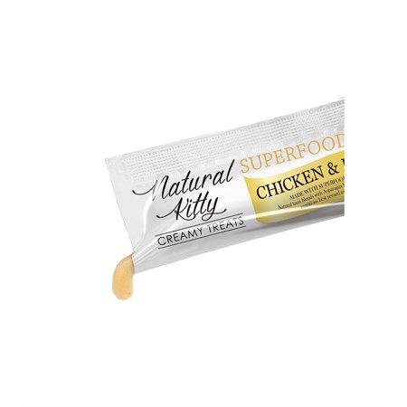 Natural kitty cremosi pollo e zucca 4x12 gr in Gatti