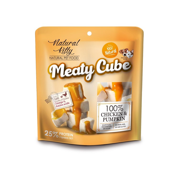 Natural kitty cubetti di pollo e zucca 60 gr