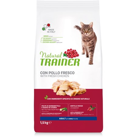 natural trainer adult con pollo 1 5 kg per gatti
