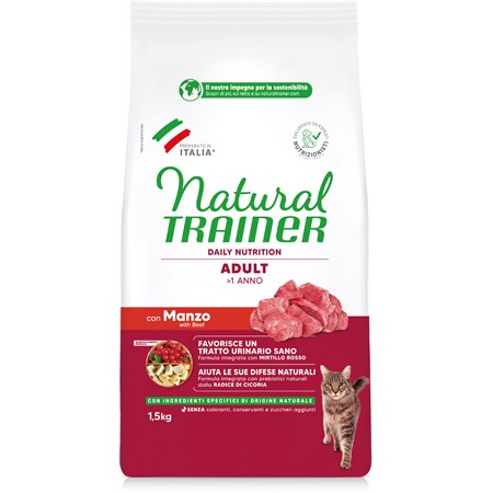 natural trainer adult manzo 1 5 kg crocchette per gatti