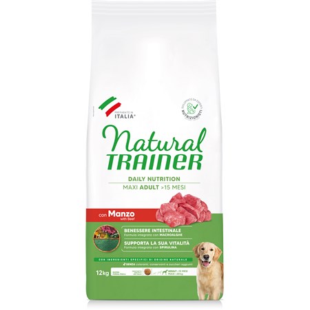 natural trainer adult maxi manzo cane kg 12