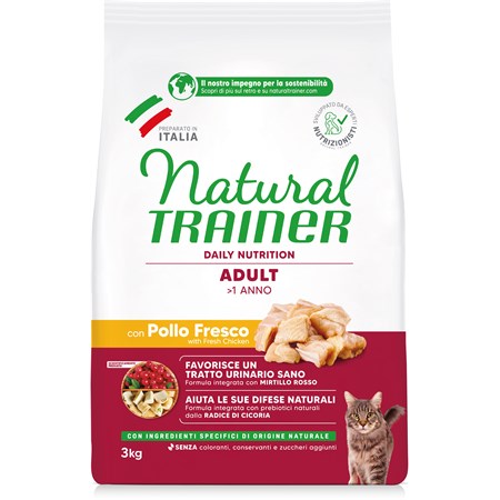 Natural Trainer Adult Pollo 3 kg Crocchette Gatti in Gatti
