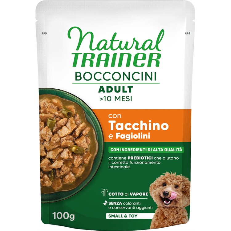 Natural Trainer Bocconcini Small&Toy Adult Tacchino 100g