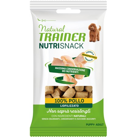 natural trainer cane nutrisnack puppy adult 100 pollo 20 gr