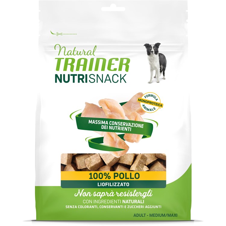 Natural Trainer Dog NutriSnack Medium Maxi Pollo 50 gr Liofilizzato Per Cani