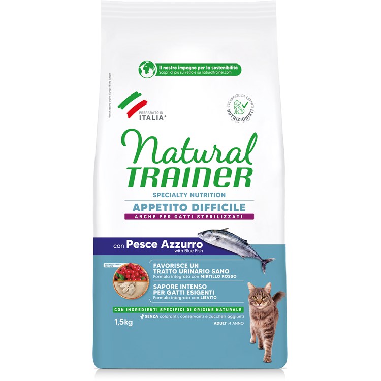 Natural Trainer Exigent Pesce Azzurro 1,5 kg Gatto