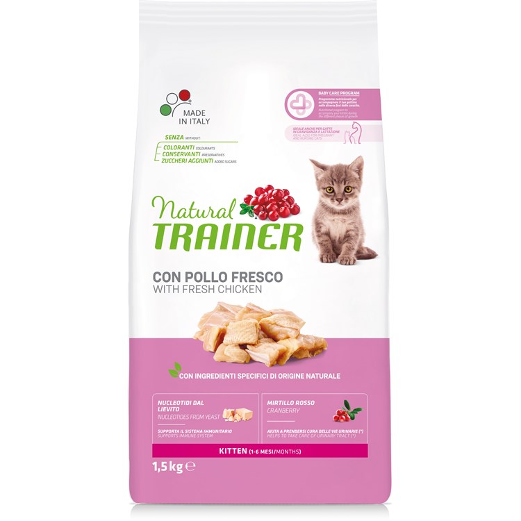 Natural Trainer Kitten con Pollo 1,5 kg per Gattini
