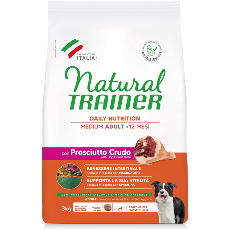 Natural Trainer Medium Adult Prosciutto 12 kg