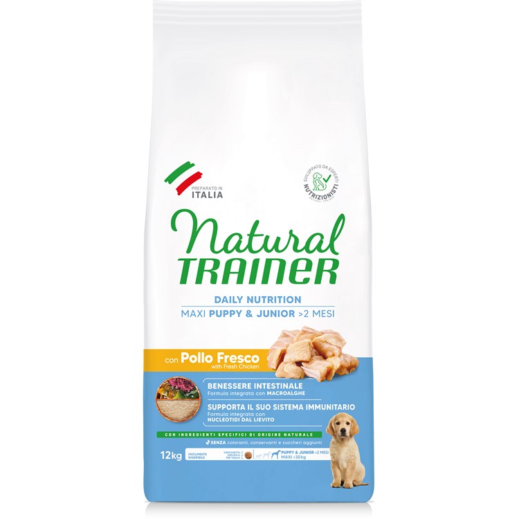 Natural Trainer Maxi Puppy Junior 12 Kg Crocchette per Cani