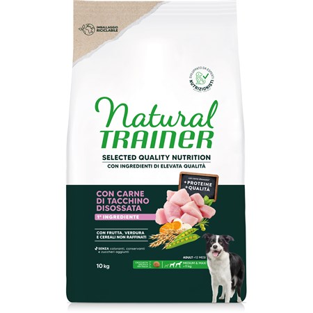 natural trainer selected quality nutrition cane healthy grain mediummaxi tacchino 10kg