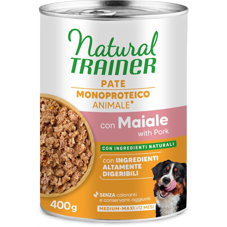 Natural Trainer Sensitive No Gluten Adult Maiale 400 gr Umido Cane