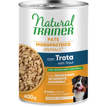 natural trainer sensitive no gluten adult trota 400 gr umido cane