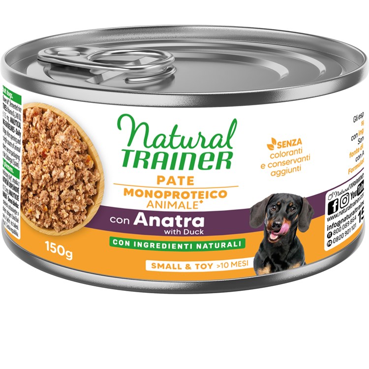 Natural Trainer Sensitive No Gluten Mini Adult Anatra 150 gr Umido Cane