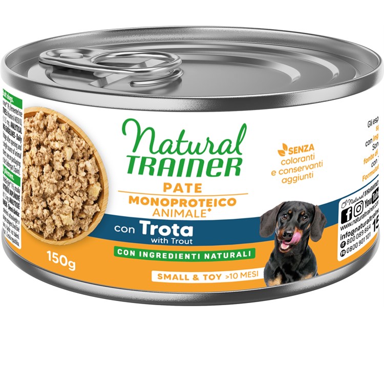 Natural Trainer Sensitive No Gluten Mini Adult Trota 150 gr Umido Cane