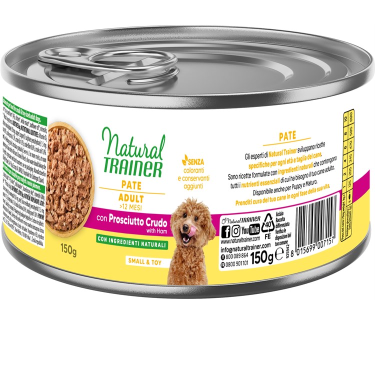 Natural Trainer Small Toy Adult Prosciutto 150 gr Umido Cane