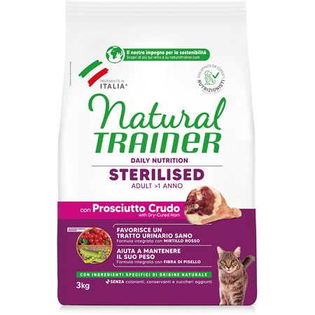 Natural Trainer Sterilised Prosciutto Crudo 3 kgr Gatto in Gatti