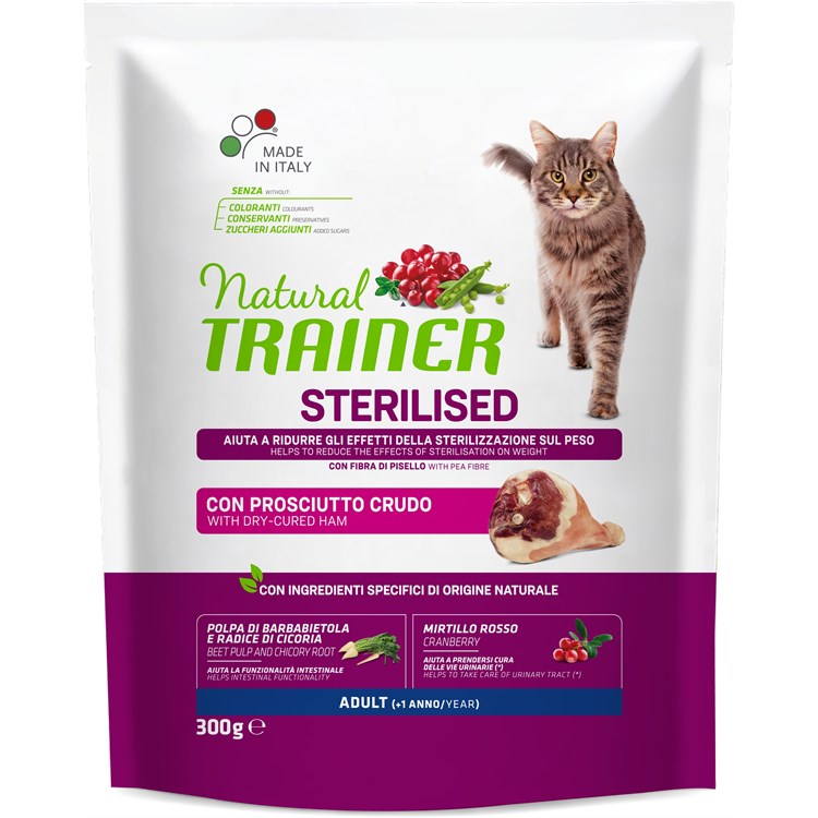 Natural Trainer Sterilised Prosciutto Crudo 300 gr Gatto