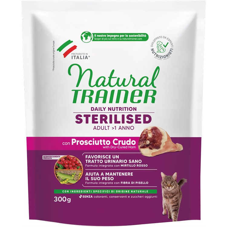 Natural Trainer Sterilised Prosciutto Crudo 300 gr Gatto