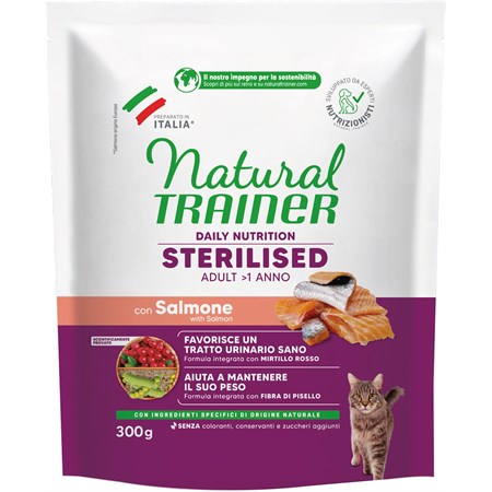 Natural Trainer Sterilised Salmone 300 gr Gatto in Gatti