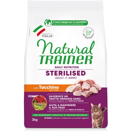 Natural Trainer Sterilised Carni Bianche 3 kg Gatto in Gatti