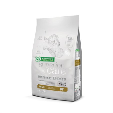 nature s protection white dog adult small grain free agnello 1 5 kg crocchette cani manti bianchi