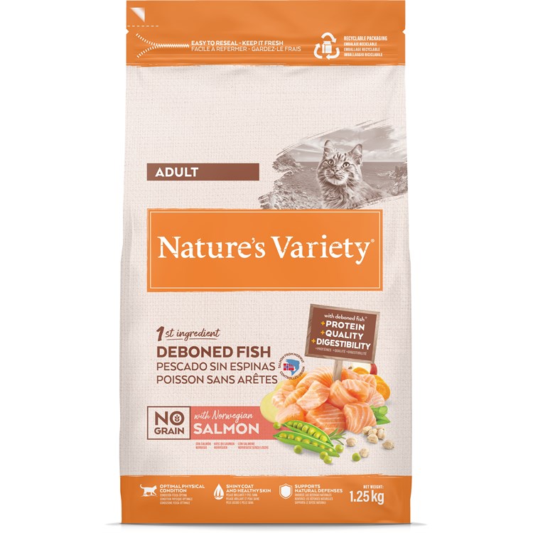 Nature's Variety Cat No Grain Adult Salmone 1,25kg