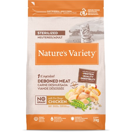 natures variety cat no grain sterilised pollo 3kg