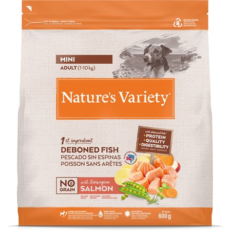 Nature's Variety Dog No Grain Adult Mini Salmone 600g in Cani