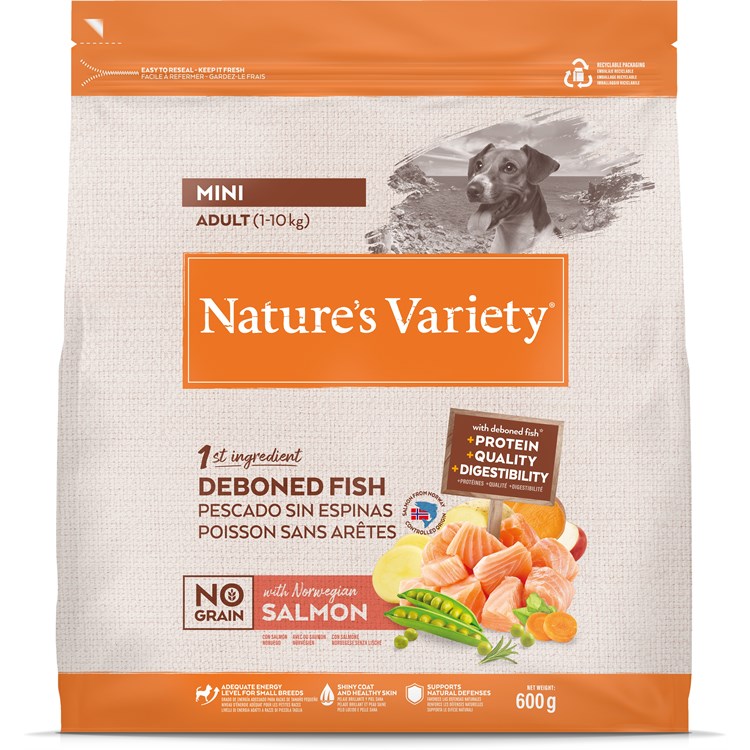Nature's Variety Dog No Grain Adult Mini Salmone 600g