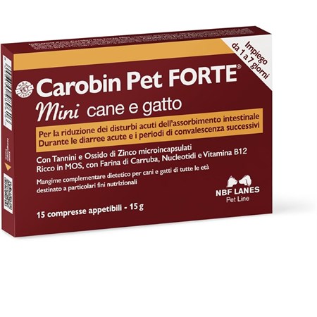 nbf lanes carobin pet forte mini 15 compresse per cani e gatti