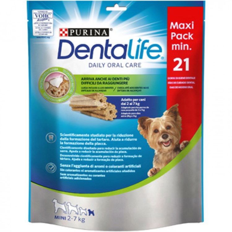 Nestle Purina Snack Dentalife Mini 21 sticks (3 x 7 pz) 207 Gr per cani da 2 kg a 7 kg