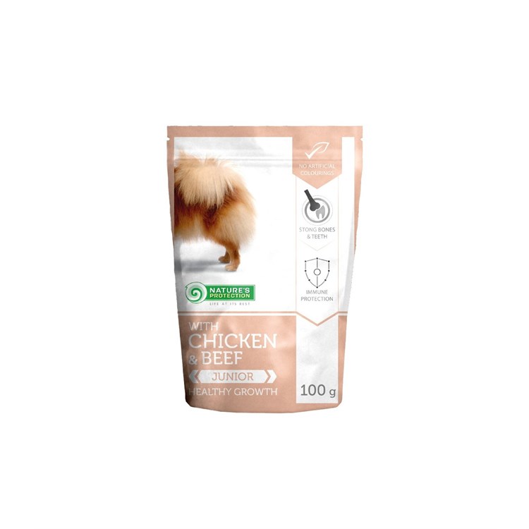 NP POUCH DOG MINI JUNIOR POL+MAN 100G