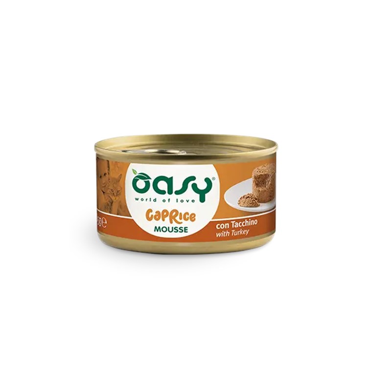 Oasy Caprice Mousse Con Tacchino 85 Gr Scatoletta per Gatti