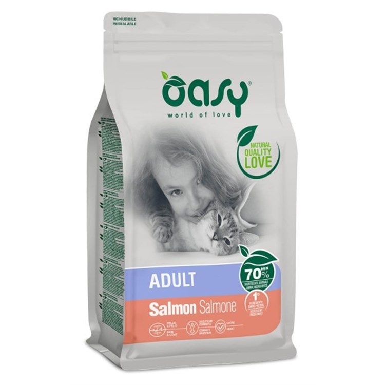 Oasy Cat Adult Salmone 1,5 Kg Per Gatti