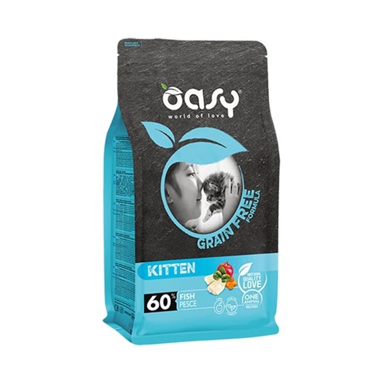 Oasy Cat Kitten Grain Free Pesce 7 Kg Per Gattini