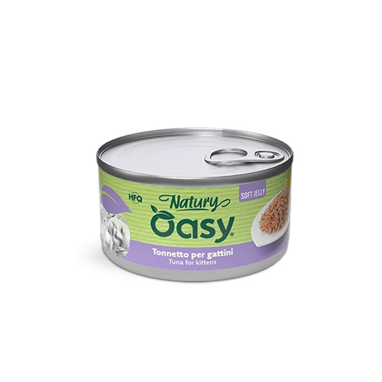 Oasy Cat Natury Soft Jelly Kitten Tonnetto Lattina 85 gr Umido Per Gatti