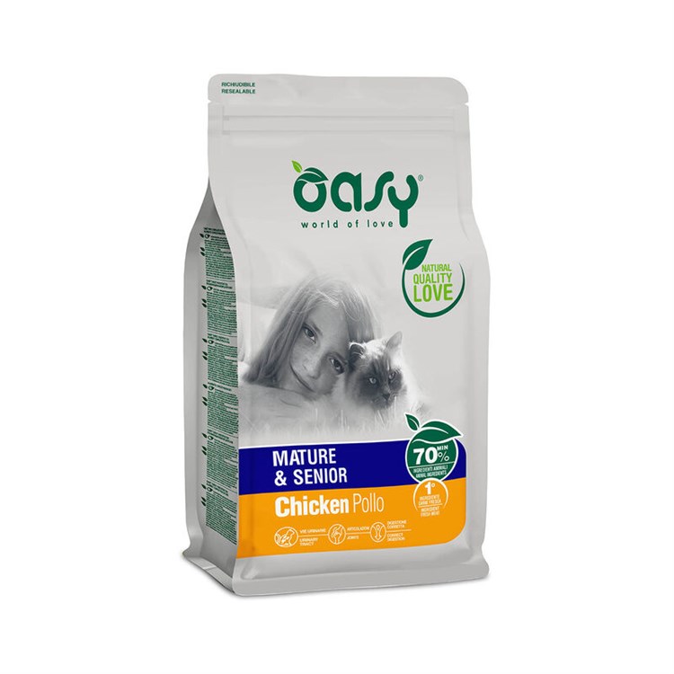 Oasy Cat Mature Senior Pollo 1,5 Kg Per Gatti