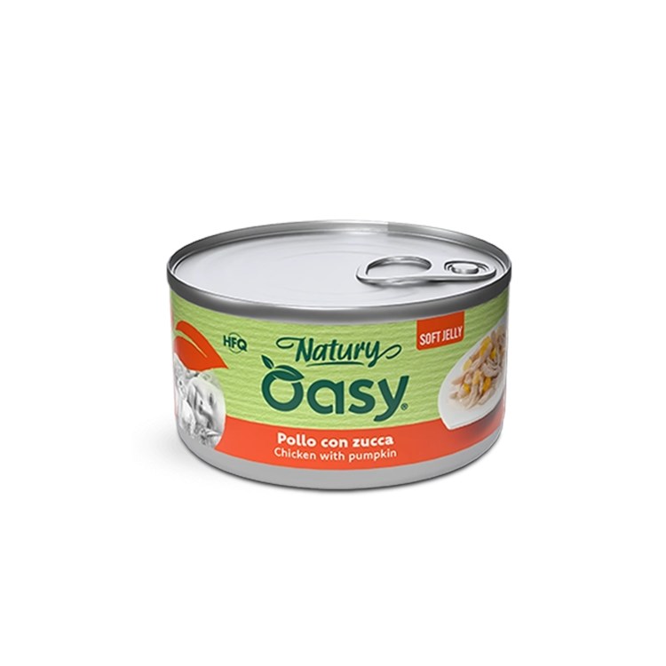 Oasy Cat Natury Soft Jelly Pollo Con Zucca Lattina 150 gr Gatti