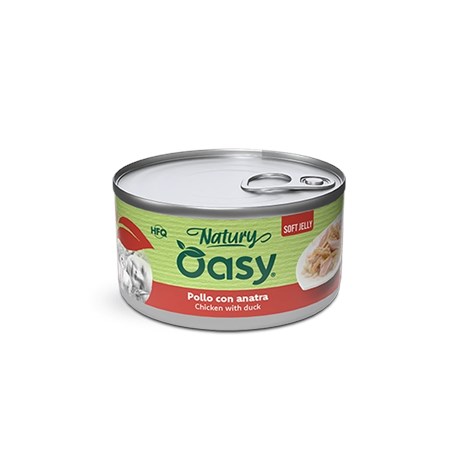 oasy cat pollo con anatra 70 gr lattina umido per gatti