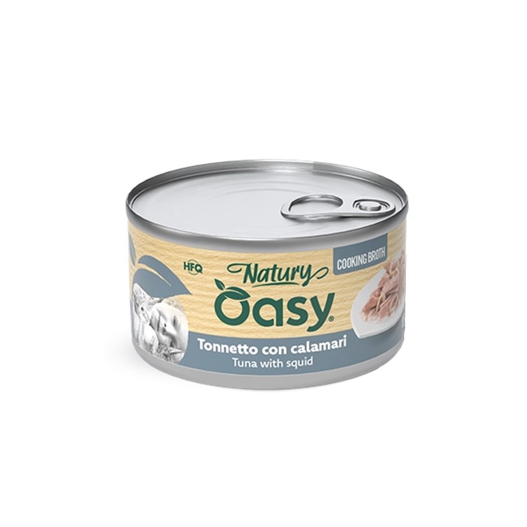 Oasy Cat Natury Soft Jelly Tonnetto Calamari Lattina 85gr Gatti
