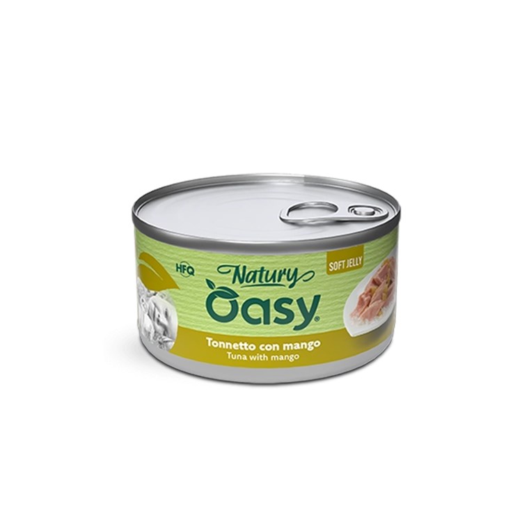 Oasy Natury Cat Soft Jelly Tonnetto Con Mango 85 gr Lattina Umido Per Gatti
