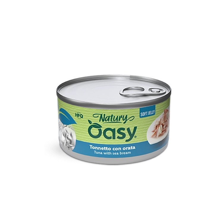 Oasy Cat Natury Soft Jelly Tonnetto con Orata Lattina 150 gr Umido Per Gatti