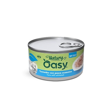 oasy cat tonno con pescetti oceanici lattina 150 gr umido per gatti