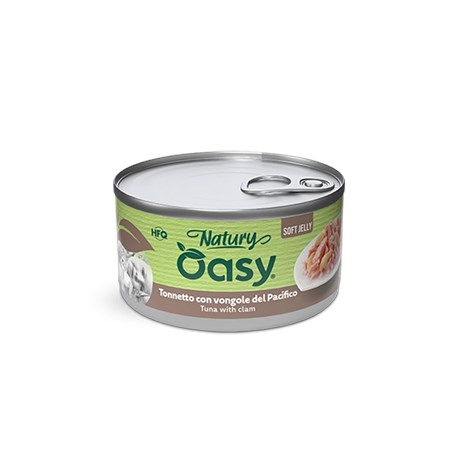 oasy cat tonno con vongole lattina 150 gr umido per gatti