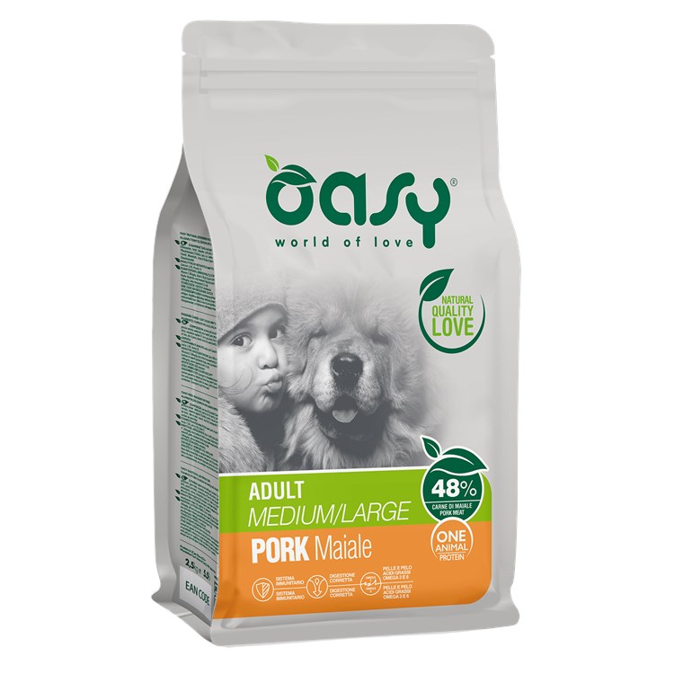 Oasy Dog Adult Medium Large Maiale 2,5 kg Monoproteico