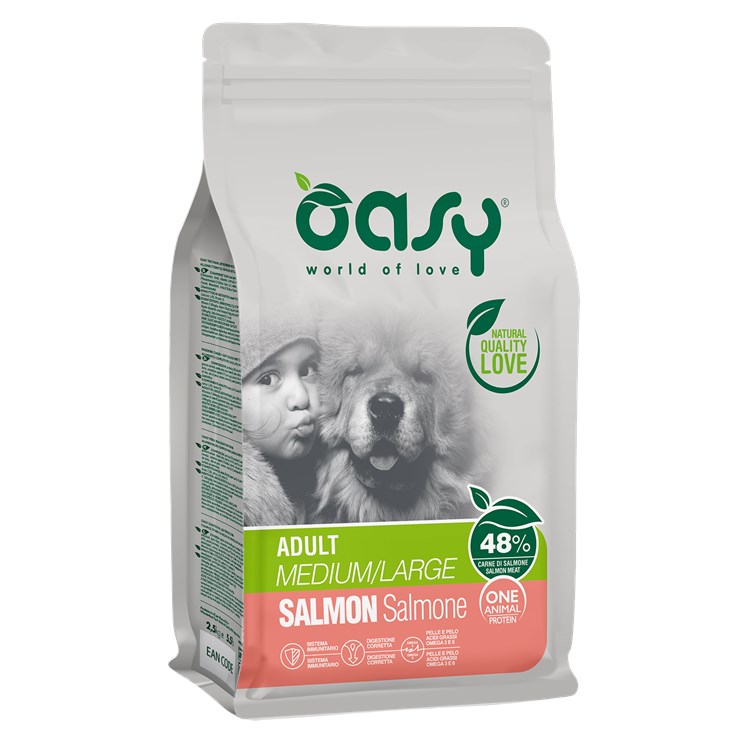 Oasy Dog Adult Medium Large Salmone 2,5 kg Monoproteico