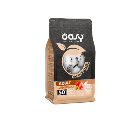 oasy dog grain free adult medium large agnello 12 kg